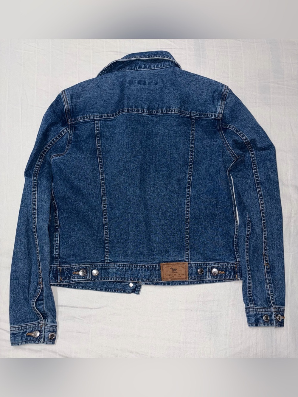 Lauren Jeans Co Ralph Lauren Classic Dark Blue Denim Jacket - Picture 2 of 9
